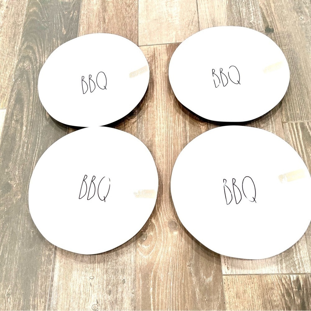 NEW Rae Dunn 8 & 10" Dinner & Appetizer Dessert Snack Plates BBQ Melamine -set 9